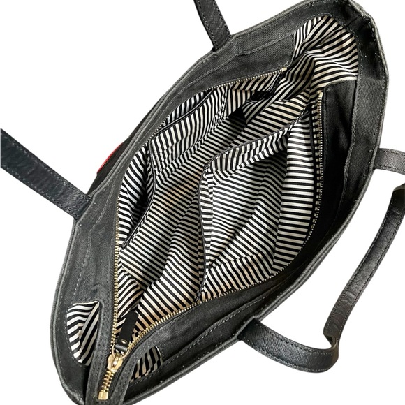 Kate Spade Disney Minnie Mouse Francis Tote Bag Patent Mouse Stripe Interior - Picture 10 of 12